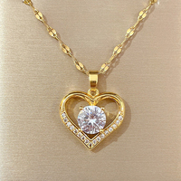 Collier avec pendentif en forme de cœur pour femme, bijou artificiel, en acier inoxydable doré, avec lèvres, chaîne de cou, 2022 1